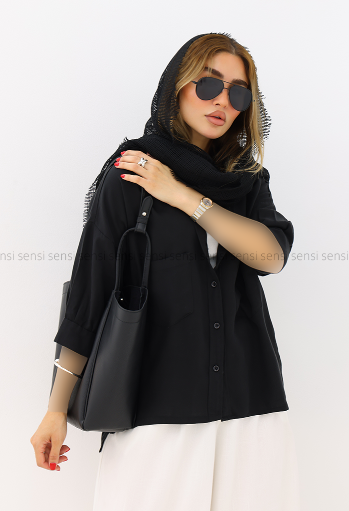 شومیز زنانه یقه هفت لایوسل کد1005845